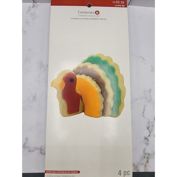 Celebrate It Other - Celebrate it ~ Turkey Cookie Cutter Set ~ 4 piece ~ Fall ~ Baking ~ Cookies